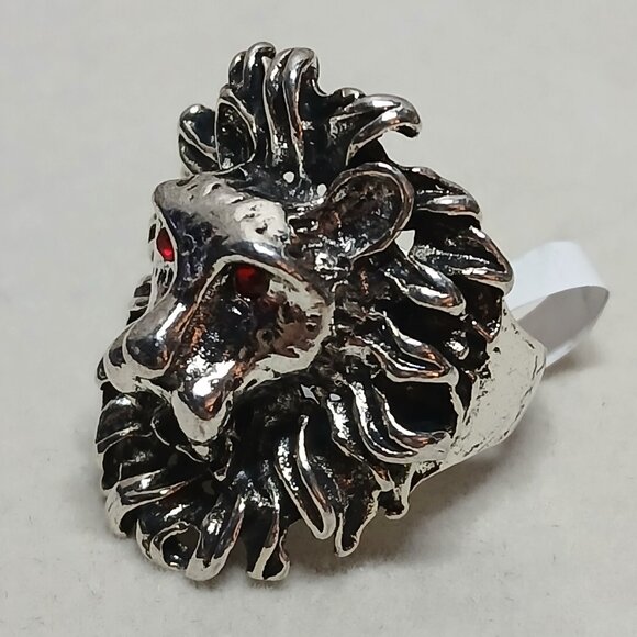 NWOT Fashion Jewelry Silver Tone Lion Head Men's Ring Size 10 #11 - Picture 11 of 14
